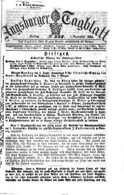 Augsburger Tagblatt Freitag 1. Dezember 1865