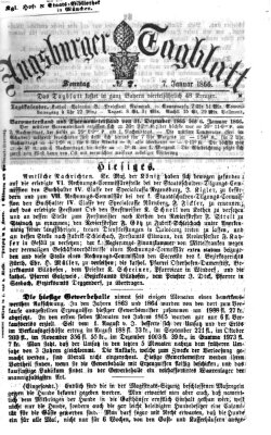 Augsburger Tagblatt Sonntag 7. Januar 1866