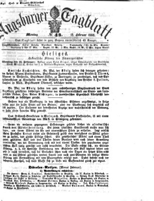 Augsburger Tagblatt Montag 12. Februar 1866