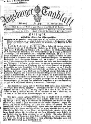 Augsburger Tagblatt Mittwoch 21. Februar 1866