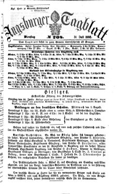 Augsburger Tagblatt Dienstag 31. Juli 1866