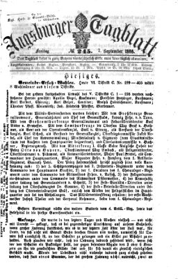 Augsburger Tagblatt Freitag 7. September 1866