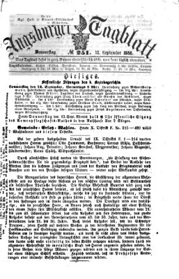 Augsburger Tagblatt Donnerstag 13. September 1866