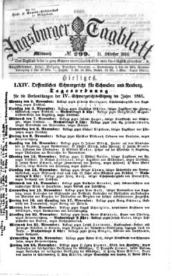 Augsburger Tagblatt Mittwoch 31. Oktober 1866