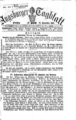 Augsburger Tagblatt Samstag 10. November 1866