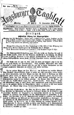 Augsburger Tagblatt Montag 12. November 1866