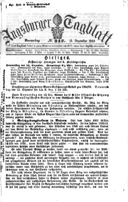 Augsburger Tagblatt Donnerstag 13. Dezember 1866
