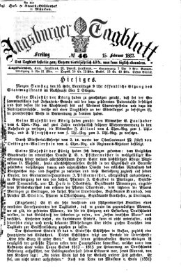 Augsburger Tagblatt Freitag 15. Februar 1867