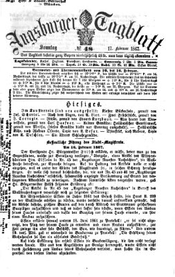 Augsburger Tagblatt Sonntag 17. Februar 1867