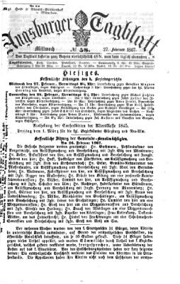 Augsburger Tagblatt Mittwoch 27. Februar 1867