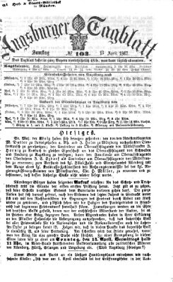 Augsburger Tagblatt Samstag 13. April 1867