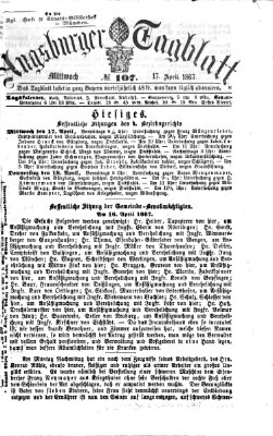 Augsburger Tagblatt Mittwoch 17. April 1867