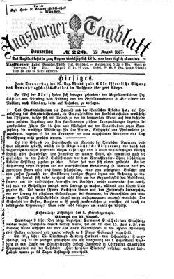 Augsburger Tagblatt Donnerstag 22. August 1867
