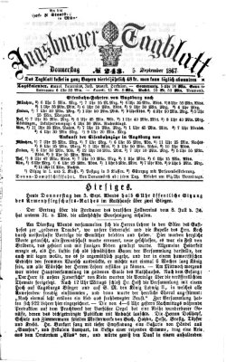 Augsburger Tagblatt Donnerstag 5. September 1867