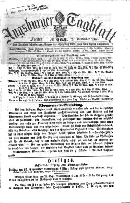 Augsburger Tagblatt Freitag 27. September 1867