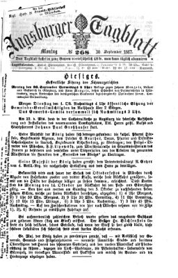 Augsburger Tagblatt Montag 30. September 1867