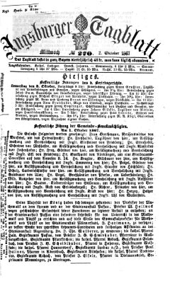 Augsburger Tagblatt Mittwoch 2. Oktober 1867