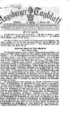 Augsburger Tagblatt Sonntag 6. Oktober 1867