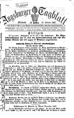 Augsburger Tagblatt Mittwoch 23. Oktober 1867