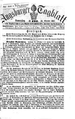 Augsburger Tagblatt Donnerstag 24. Oktober 1867