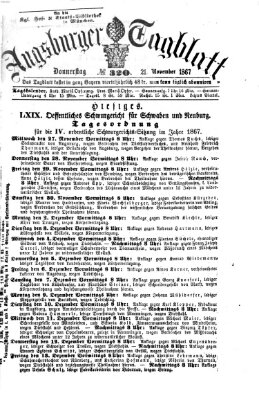Augsburger Tagblatt Donnerstag 21. November 1867