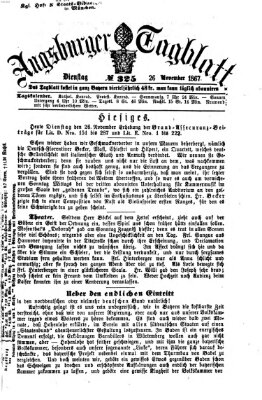 Augsburger Tagblatt Dienstag 26. November 1867