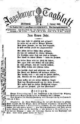 Augsburger Tagblatt Mittwoch 1. Januar 1868
