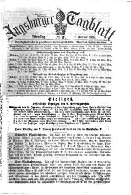 Augsburger Tagblatt Dienstag 7. Januar 1868