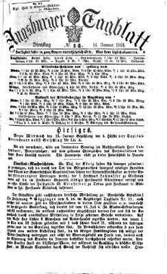 Augsburger Tagblatt Dienstag 14. Januar 1868