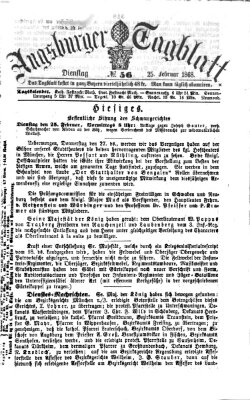 Augsburger Tagblatt Dienstag 25. Februar 1868
