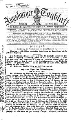 Augsburger Tagblatt Sonntag 22. März 1868