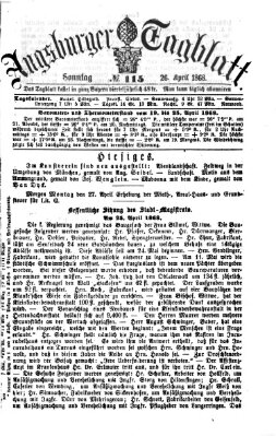 Augsburger Tagblatt Sonntag 26. April 1868