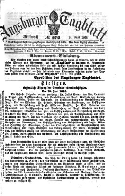 Augsburger Tagblatt Mittwoch 24. Juni 1868
