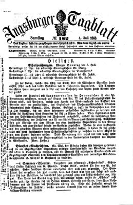Augsburger Tagblatt Samstag 4. Juli 1868