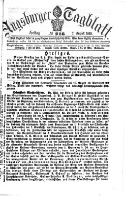 Augsburger Tagblatt Freitag 7. August 1868