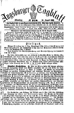 Augsburger Tagblatt Montag 10. August 1868