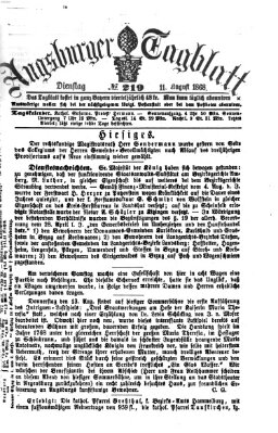 Augsburger Tagblatt Dienstag 11. August 1868