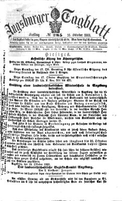 Augsburger Tagblatt Freitag 16. Oktober 1868