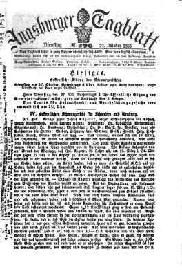 Augsburger Tagblatt Dienstag 27. Oktober 1868