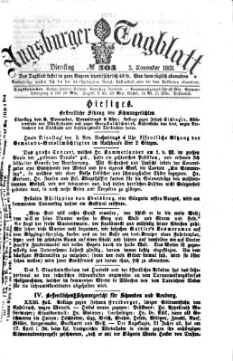Augsburger Tagblatt Dienstag 3. November 1868