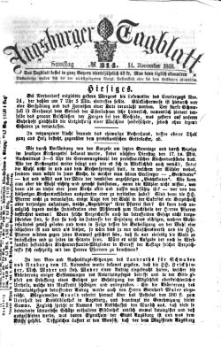 Augsburger Tagblatt Samstag 14. November 1868