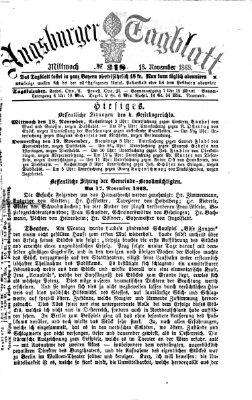 Augsburger Tagblatt Mittwoch 18. November 1868