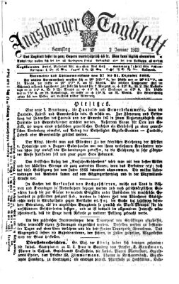 Augsburger Tagblatt Samstag 2. Januar 1869