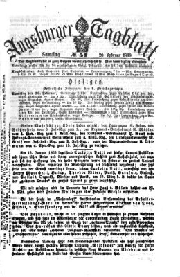 Augsburger Tagblatt Samstag 20. Februar 1869