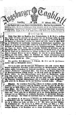 Augsburger Tagblatt Samstag 27. Februar 1869