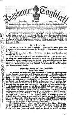 Augsburger Tagblatt Sonntag 7. März 1869