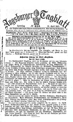 Augsburger Tagblatt Sonntag 25. April 1869