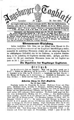 Augsburger Tagblatt Sonntag 20. Juni 1869