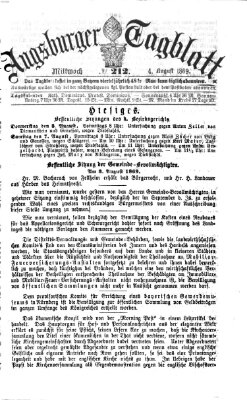 Augsburger Tagblatt Mittwoch 4. August 1869