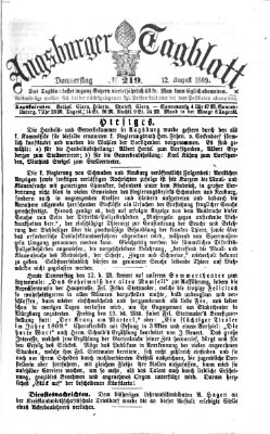 Augsburger Tagblatt Donnerstag 12. August 1869